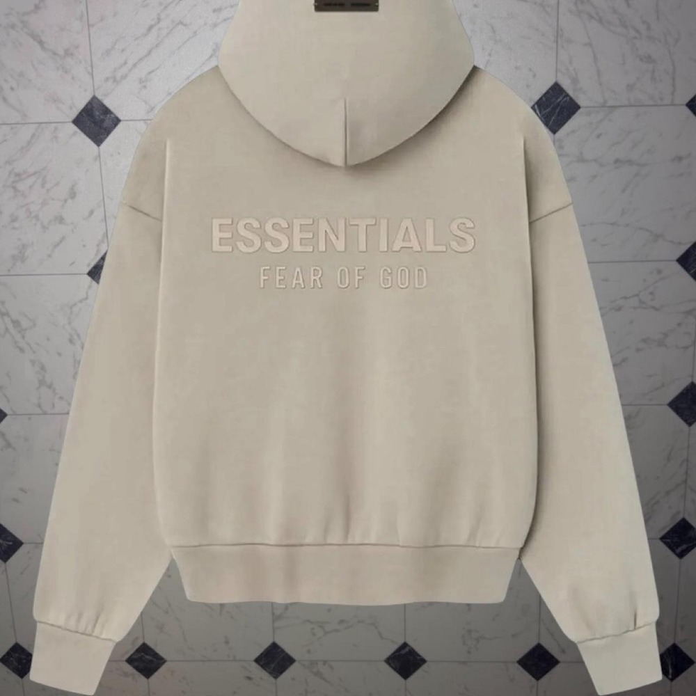 Essentials Fear of God SS25 Timber Hoodie Embossed Logo NWT Size S - Picture 2 of 2
